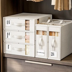 Foldable PP Clothes Storage Box Household Bedding Quilt Cover Storage Artifact Wardrobe Layered Bed Sheet Four-Piece Set