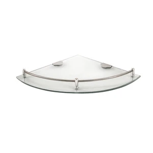 Modern Stainless Steel Glass Tripod Corner Bathroom Storage Rack Wall Mounted Eco-friendly Design 3-Year Warranty 30x30x30cm