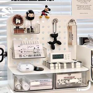 Multi-Functional Eco-Friendly Standing Desk Pegboard Organizer Combination Kit Storage Bins Hooks Shelves Drawers Office Use