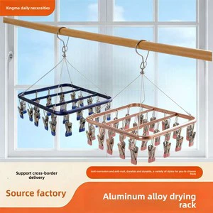 Factory Wholesale Aluminum Alloy 26 Clip Balcony Socks Special Hanger Indoor Non-slip Seamless Hat Clip Underwear Clip