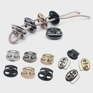 4mm-7mm Twin Hole Metal Stopper Cord Locks Bean Drawstring Toggle Clip Apparel Shoelace Sportswear Button Accessories