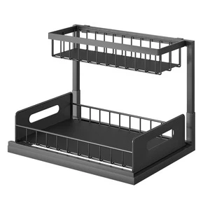 Kitchen Cabinet Shelf Removable Sink Storage Rack Kitchen Accessories Pull Style Drawer Basket Organizing Rack