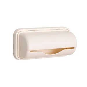 Modern Square Kitchen Wall-mounted Garbage Bag Storage Box No-Drill Bathroom Toilet Holder Pull-Out PP Square for Easy Access