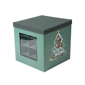 Authentic Foldable Christmas Ornament Storage Box 35L Capacity Square Shape Oxford Fabric for Holiday Decoration Organization