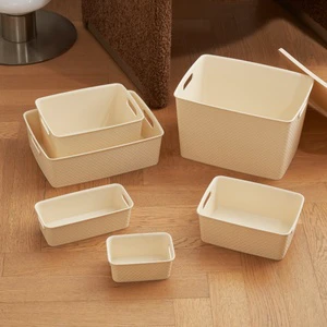 MONR Kitchen Plastic Container Multified Organizer Living Room Plastic Basket Storage Bins Large Capacity Baskets With Handle
