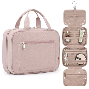 Fashion Polyester Zipper Makeup Organizer Bag with Large Capacity and Hanging Feature