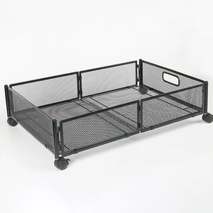 Foldable Metal Under Bed Storage Containers Shoes Clothes Blankets Organizer Under Bed Storage With Wheels