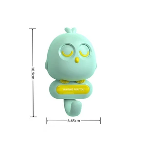High Quality Utility Cute Decor Hooks Non-drilling Hanger Rack Hook Cheap Price 6 Kind Color Owl Creative Hooks