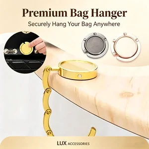For Metal Alloy Portable Folding Handbag Pocket Book Silver Table Purse Hooks Foldable Bag Magnet Holder Bag Hanger Table Hook