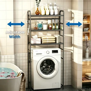 Expandable Over Washer And Dryer Shelves 3 Tiers Laundry Room Storage And Organizer Standing Shelf Metal Bathroom Toilet Rack