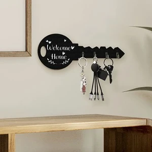 Creative Modern Wooden Key Hooks Holder Multifunction Wall Decor for Bathroom and Living Room Entryway