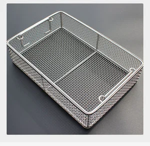 Hanging Storage Wire Baskets Food Grade 304 316 Stainless Steel Wire Mesh Storage Baskets for Metal Sterilization