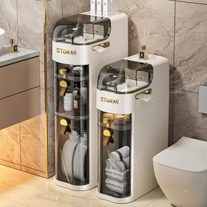 YMJ18 Item Bathroom Narrow Slit Plastic Storage Drawers Waterproof 2/3/4-Tier Plastic Storage Drawers For Narrow Spaces