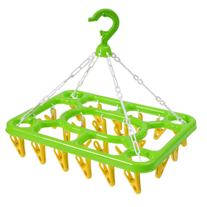 Punch Free Injection Molded Plastic Clothes Hanging Socks Rack Hanger Clips Windproof Foldable 360 Swivel Household Lingerie