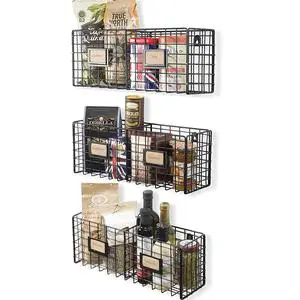 High Quality Metal Wall Mounted Rack Multi Usable Wall Rack Black Color Home Decorative Storage Shelf Wall Hanging Rack