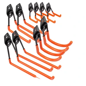 Heavy-Duty Gardening Hook for Outdoor Garage Creative Iron Art Perforated Rubber Coating Strong Metal Storage Hook for Tools