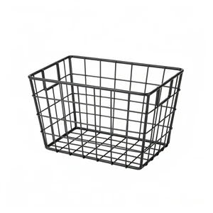 Metal Wire Storage Basket with Handles, Rustproof Iron Organizer Bin for Kitchen Pantry Bathroom