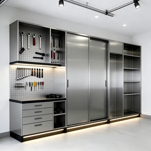 High-End Stainless Steel Heavy-Duty Waterproof Counter Top Jewelry Showcase with LED Lighting for Necklace and Ring Display
