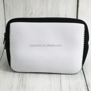 White Black Blank Waterproof Neoprene Cosmetic Bag Travel Portable Neoprene Zipper Pouch Toiletry Makeup Bags Organizer