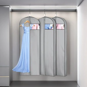 Garment Bag Thickened Non Woven Fabric Dustproof Cover for Dress Coat Wedding Gown Storage Gray Style D Summer 2021