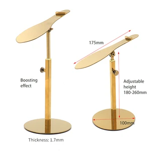 Customized Adjustable Modern Stainless Steel Shoe Display Rack Hanging Design Easy Assembly 1 Shelf 18cm Height Polished Surface