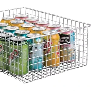 Iron Wire Mesh Storage Baskets for Home Use,Metal Pantry Storage Baskets for Kitchen, Bathroom or Pantry Organizing