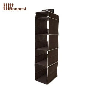 Custom Size Four-Tier Collapsible Hanging Storage Bag for Wardrobe Closet Organizer Non-Woven Fabric Modern Clothing Storage