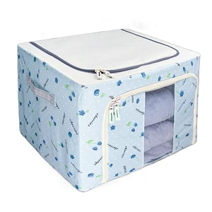 Useful Steel Frame Foldable Storage Box for Jeans Drawers Oxford Cloth Quilt Storage Bag Foldable Clothing Storage Box