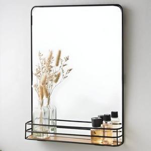 Large Metal Wall-mounted Mirror Rack with Storage Shelves for Functional Decor Available at Wholesale Rate