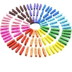 Wholesale Hot Sale Clothespins Wooden Clips rainbow Decoration Craft Photo Picture Decoration Clip Colorful Clothespins