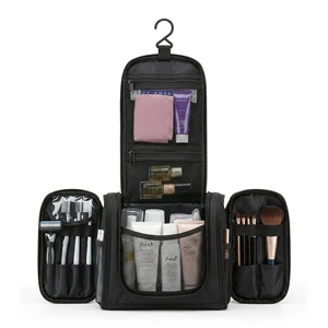 Structured Travel Cosmetic Bag Wide Opening- Instant Visibility Hanging Travel Organizer