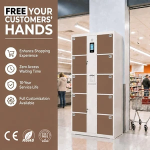 Keyless Smart Storage Locker with Touch Screen API Electronic Lock Weatherproof for Retail Mall 24/7 Self Service Custom Color
