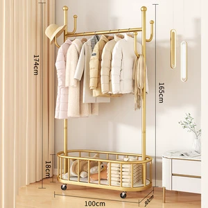 In Living Room Metal Coat Rack Vertical Clothes Hanger Storage Rack in Bedroom Hanging Clothes Rack