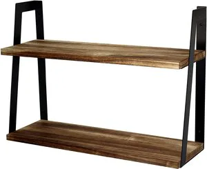 Global Hot Selling Modern Eco-Friendly Double-layer Wooden Wall Mounted Storage Rack