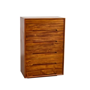 Simple Modern Classic Style Sustainable Teak Chest of Drawers with 5 Drawers Indonesian Legal Wood Certified for Bedroom Storage