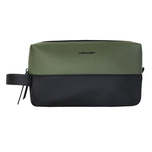 Custom Men S Toiletry Bag With Dry Wet Separation Waterproof Handheld Travel Storage Bag Black PU Cross Border Makeup Bag