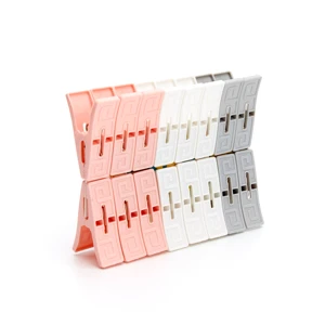 2025 New Heavy Duty 16pcs Plastic Clothes Pegs Colorful Plastic Laundry Clips Clothes Pegs