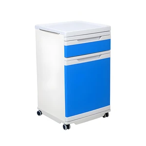 ABS Hospital Bedside Locker With Drawer Wheels Shoe Shelf Medical Furniture For Clinic ICU Home
