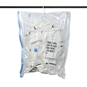 Hanging Foldable Flexible Vacuum Storage Bags for Clothing Bedding Shoes Compression Storage PE+PA Material Waterproof