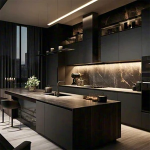 Modern Luxury Ready To Assemble Interior Furniture Flat Pack Cabinet Design Cupboard Kitchen Cabinets