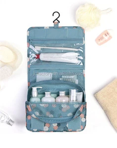 nylon travel storage bag for wash bag with hanging hook