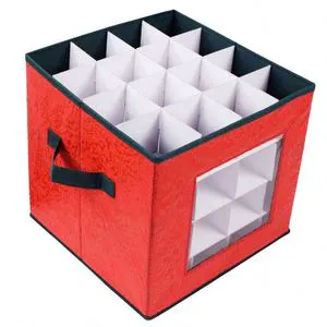 Hot Selling Holiday Xmas Ornament Storage Boxes Decorative Christmas Storage Box