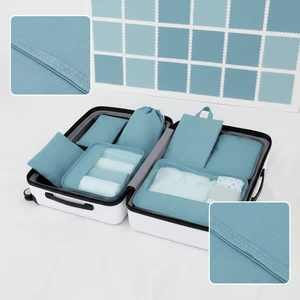 Custom New Product 2026 Material Luggage Organizer Bag Including Toiletry Shoe Bag Travel Organizer Packing Cube Set 7-Piece