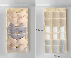 Double-Sided Fabric Underwear Storage Bag Hanging Wardrobe Organizer for Home Student Dormitory Set Underwear Closet Storage