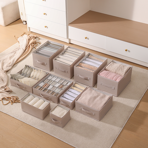 Custom Logo Foldable Underwear Organizer Closet Cloth Storage Box Socks Underwear Storage Boxes With Handle