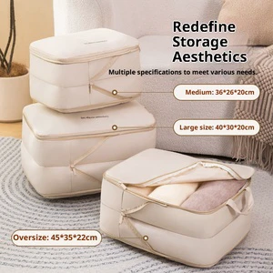 BRM Travel Clothes Compression Storage Bag Waterproof Double-Layer Portable Peach Skin Velvet Cube Shape