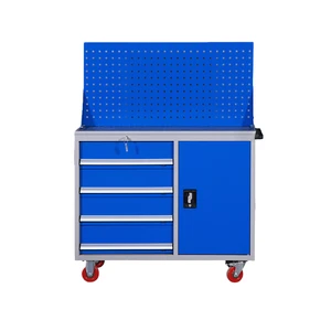 Mobile Tool Cabinet With Wheels Cold Rolled Steel 4 Drawers Customizable Length For Workshop Garage & Automobile Repair Shop Use