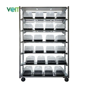 Agricultural Fields Storing And Transporting Galvanized Steel Net Mesh 6 Tier Mushroom Trolley