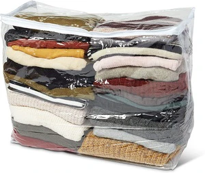 PVC Transparent Zip Lock Clothes Storage Bag Portable Organizer Bedding Bag Travel Quilt Blanket Folding Customized Storage Bags
