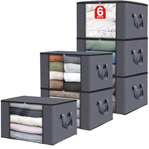 Large Clothes Organizer Collapsible Folding Bed Thick Breathable Fabric Underbed Storage Boxes Bags